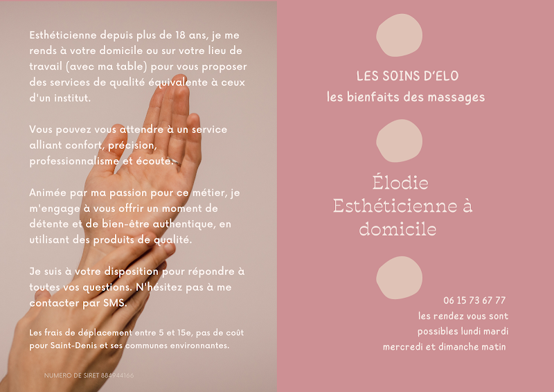 Les Soins d’Elo. Esthéticienne à domicile — masseur à Saint-Denis