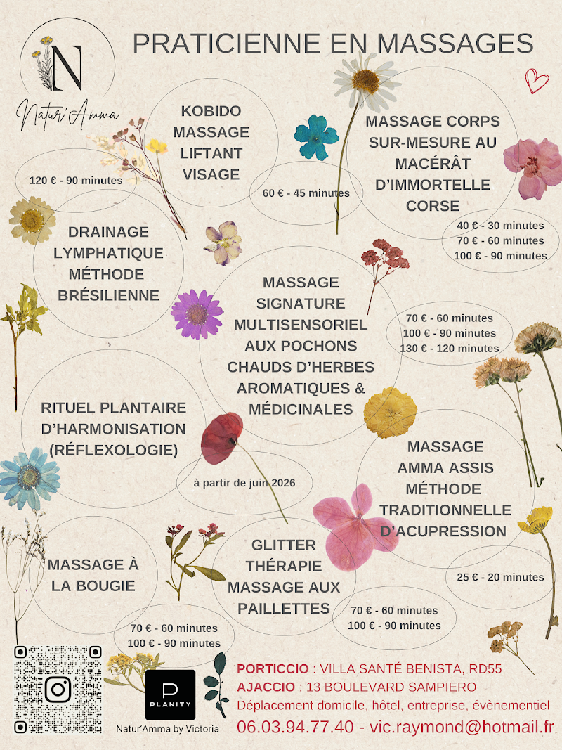 NATUR'AMMA ~ Massages & Drainages by Victoria (PORTICCIO & AJACCIO) — masseur à Ajaccio