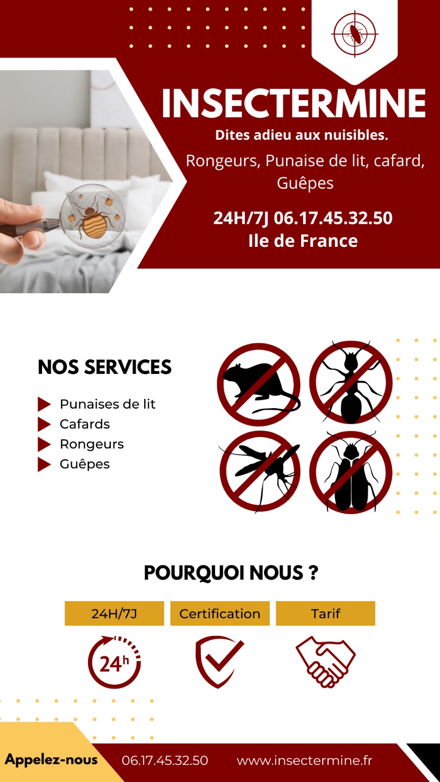 Insectermine - Dératisation et éradication des punaises de lit