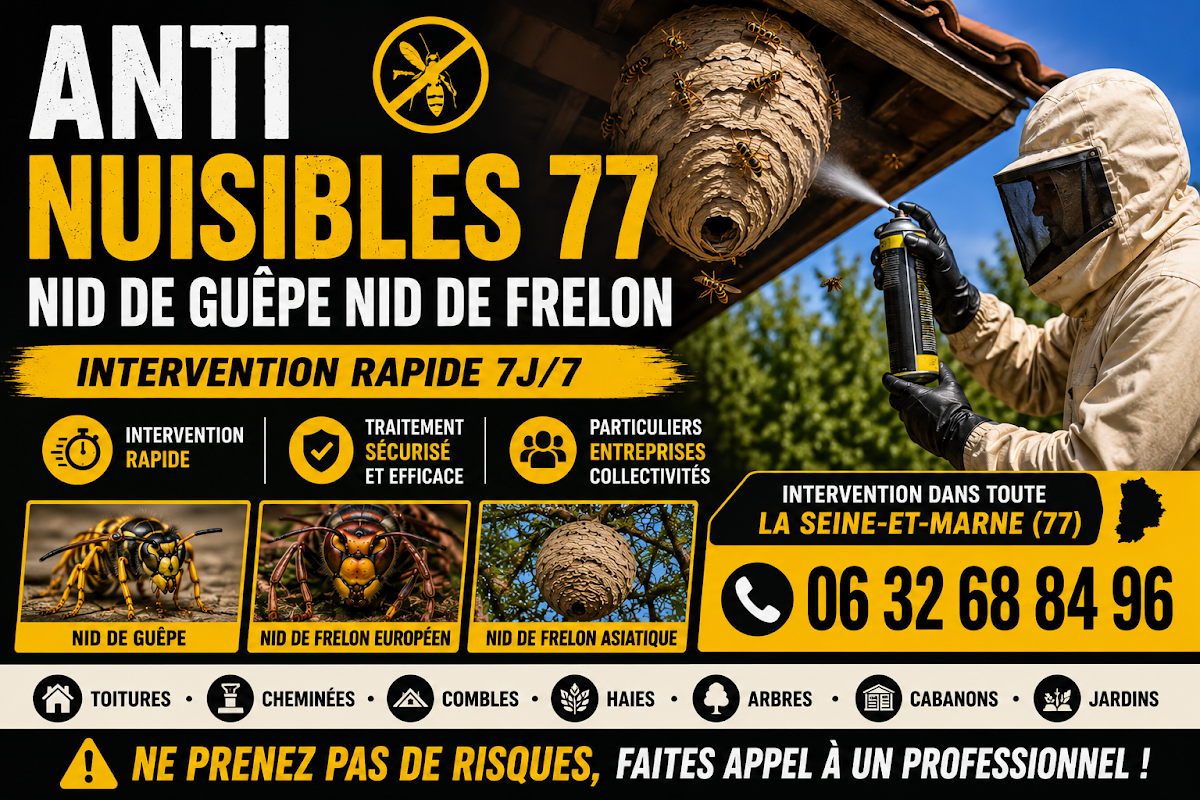 Anti nuisibles 77 nid de guêpe nid de frelon