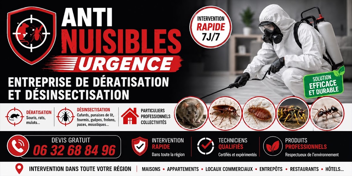 Anti nuisibles urgence - entreprise de dératisation et désinsectisation